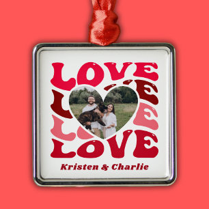 Love Custom Couple Photo Metal Tree Decoration