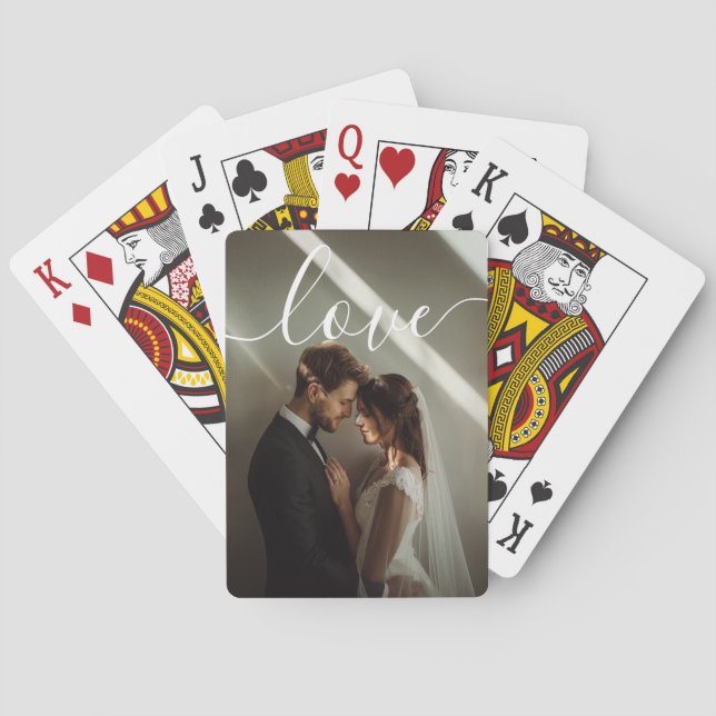 'Love' Custom couple photo Playing Cards (Back)