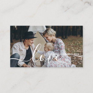 'Love' Custom family photo with custom name Business Card