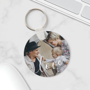 'Love' Custom family photo with custom name Key Ring