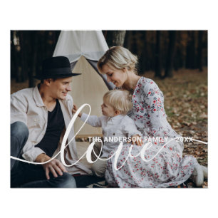 'Love' Custom family photo with custom name Poster