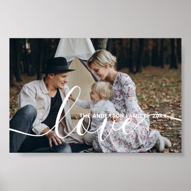 'Love' Custom family photo with custom name Poster (Front)