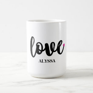LOVE Custom Name Mug, Valentine's Day Gift, Coffee Mug