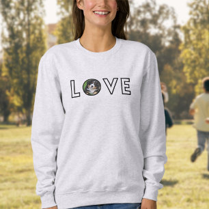 LOVE Custom photo Dog Mum  Sweatshirt
