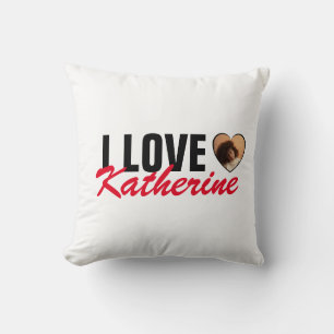 Love Custom Photo Heart and Name Poster Cushion