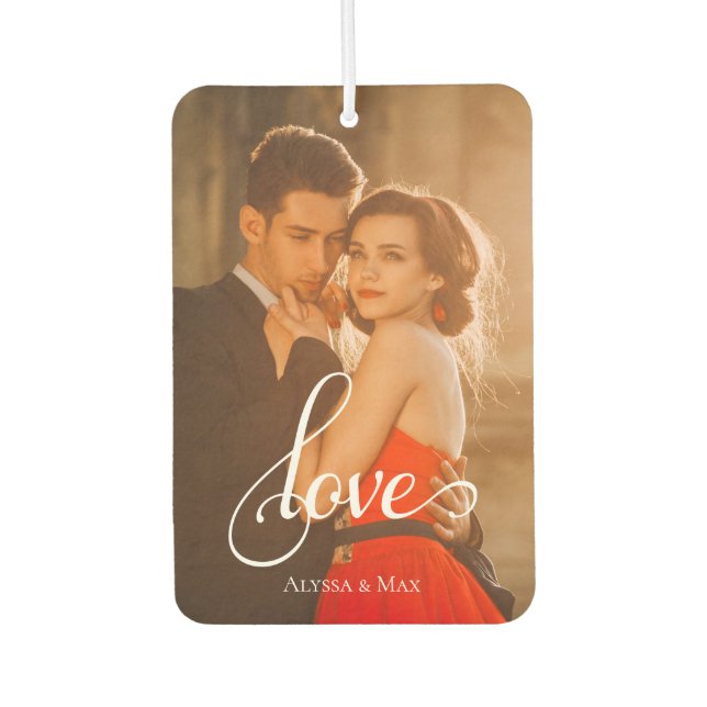 LOVE Custom Photo Portrait Car Car Air Freshener (Front)