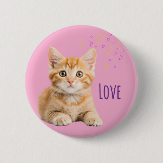 Love cute cat ♡ 6 cm round badge
