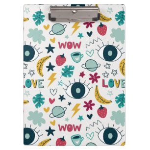 Love cute eye design clipboard