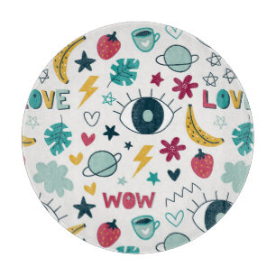 Love cute eye design cutting board
