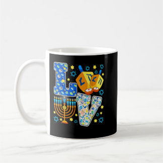 LOVE Cute Hanukkah Decorations Dreidel Menorah Cha Coffee Mug