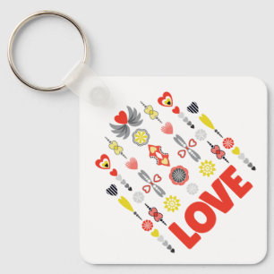 LOVE Cute Minimalist Anniversary  Key Ring