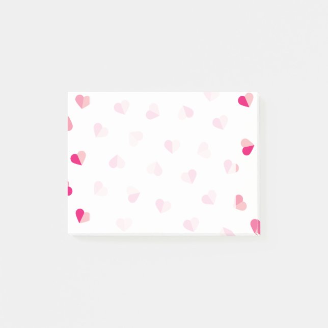 Love Cute Pink Heart Pattern Post-it Notes (Front)