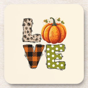 LOVE – Cute Pumpkin & Polka Dot Letters Coaster