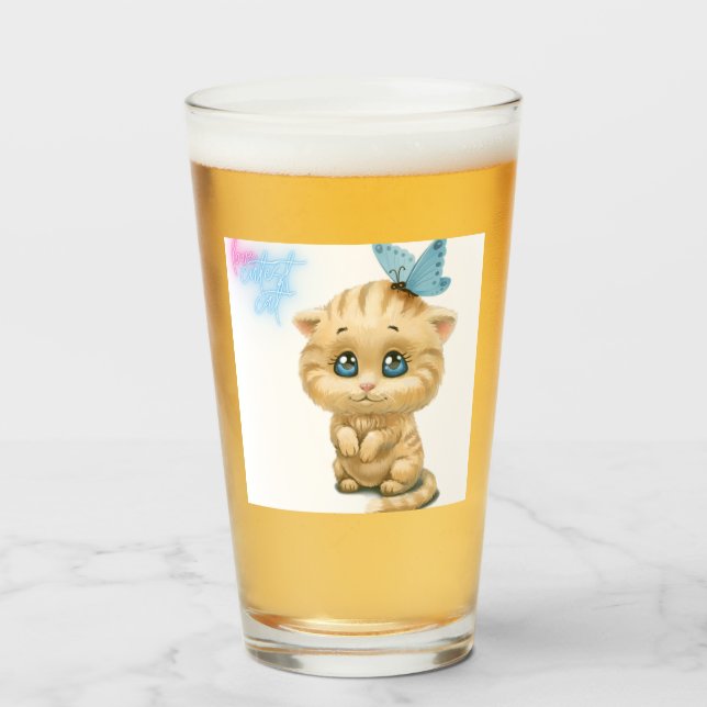 love cutest cat glass (Front Filled)