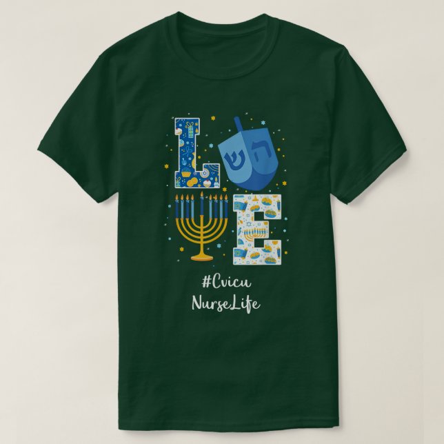 Love Cvicu Nurse Hanukkah Jewish Chanukah MATCHING T-Shirt (Design Front)