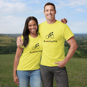Love Cycling and text on back cyclist T-Shirt