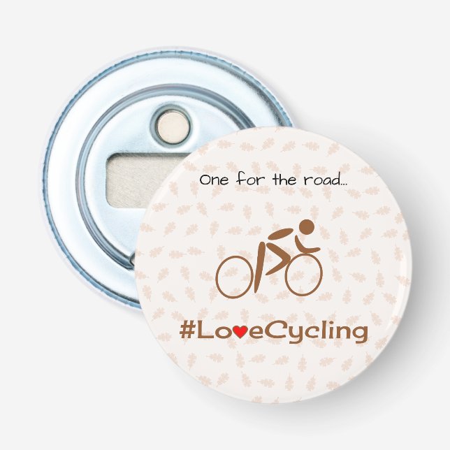 Love cycling brown bottle opener (Front)