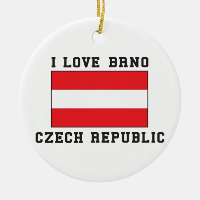 Love Czech Republic Ceramic Tree Decoration (Front)