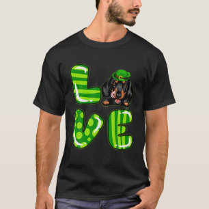 Love Dachshund Lucky Clover Shamrock St Patrick's T-Shirt