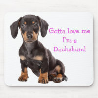 Love Dachshund Puppy Dog Computer Mousepad