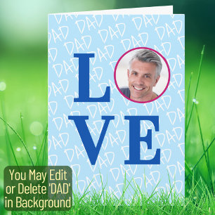 LOVE DAD Custom Photo Father's Day Father Birthday Card