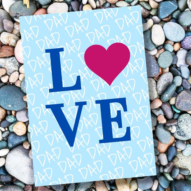 Love Dad Love Father we Love you Dad custom Card (The background text template can fit 2 or 3 upper case letters, maybe 1 or 2 more with lower cases.)
