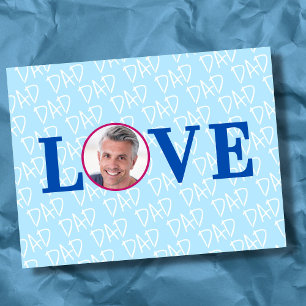 LOVE DAD Modern Custom Photo Postcard