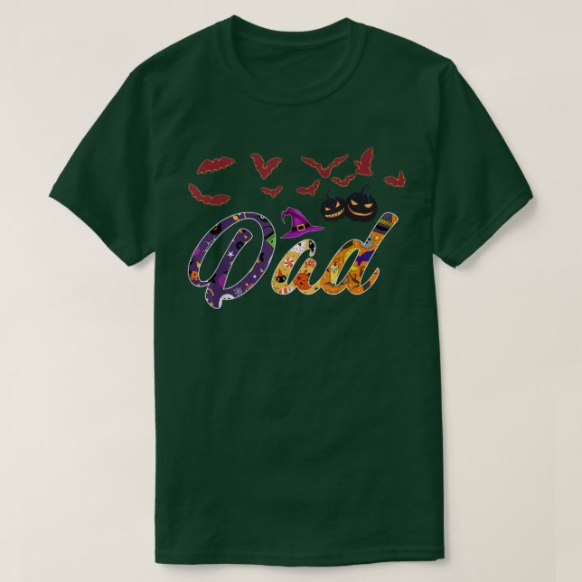 Love Dad Pumpkin Witch Halloween  T-Shirt (Design Front)