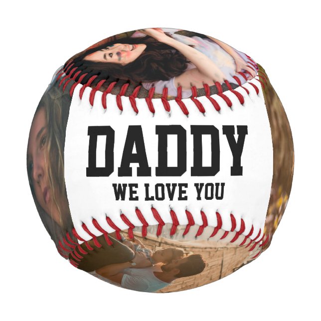 Love daddy ever 5 photos grid collage father day baseball (Back)