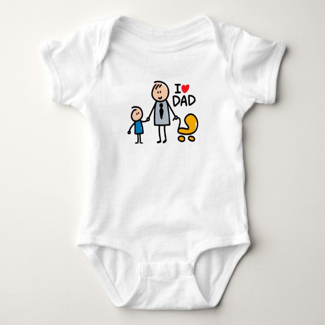 Love Daddy print Baby Bodysuit (Front)