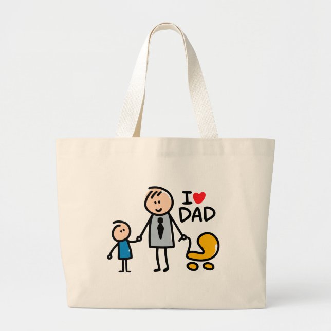 Love Daddy print Large Tote Bag (Front)