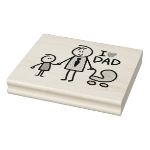 Love Daddy print Rubber Stamp