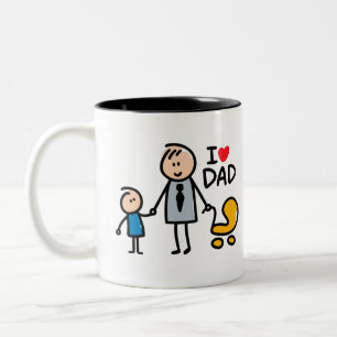 Love Daddy print Two-Tone Coffee Mug