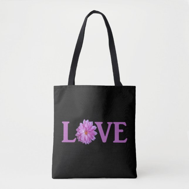Love Dahlia Lavender Tote Bag (Front)