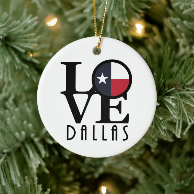 LOVE Dallas Texas Ceramic Tree Decoration (Tree)
