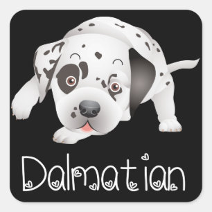 Love Dalmatian Puppy Dog Greeting Stickers