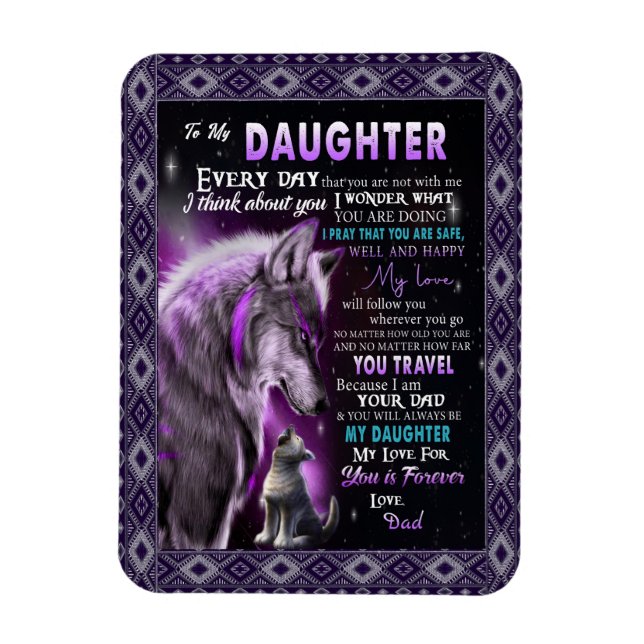 Love Daughter | Letter To My Daughter Love For You Magnet (Vertical)