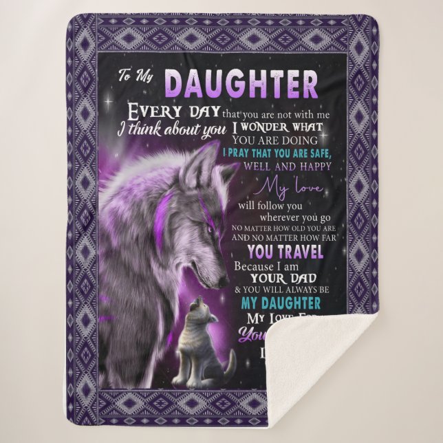 Love Daughter | Letter To My Daughter Love For You Sherpa Blanket (Front)