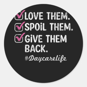 Love Daycare Provider Childcare Appreciation Classic Round Sticker