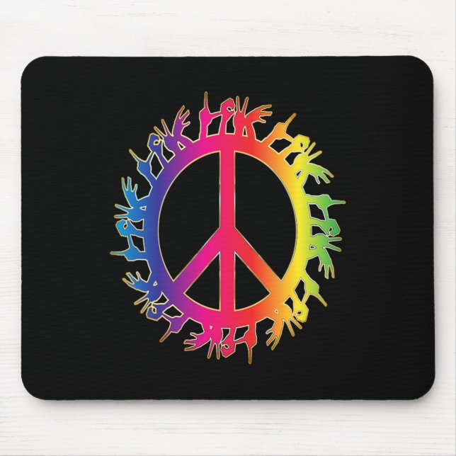 Love Deaf Peace Sign Language Hand Talking Teacher Mouse Pad (Front)