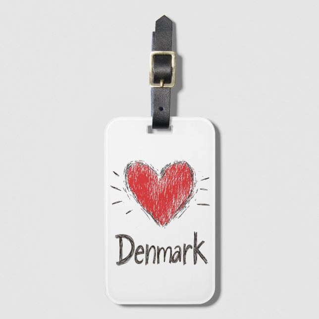Love Denmark Luggage Tag (Front Vertical)