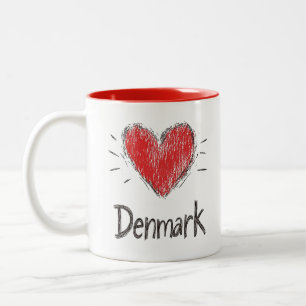 Love Denmark Two-Tone Coffee Mug