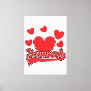 Love Denmark vintage style logo Canvas Print
