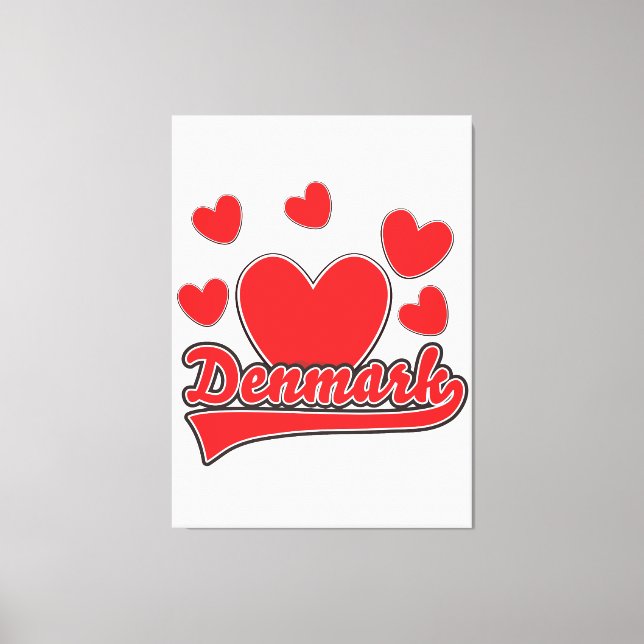 Love Denmark vintage style logo Canvas Print (Front)