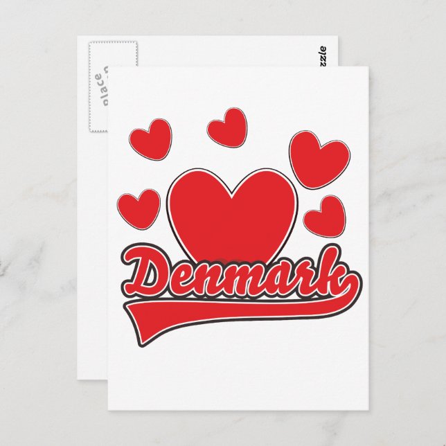 Love Denmark vintage style logo Postcard (Front/Back)