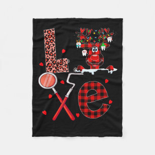 Love Dental Christmas Reindeer Dental Squad Xmas D Fleece Blanket