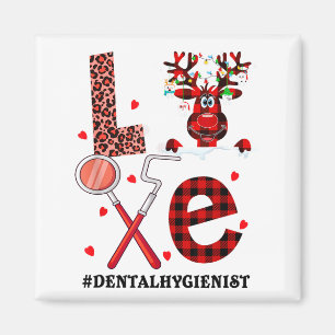 Love Dental Christmas Reindeer Dental Squad Xmas D Magnet