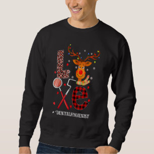Love Dental Christmas Reindeer Dentist Dental Squa Sweatshirt