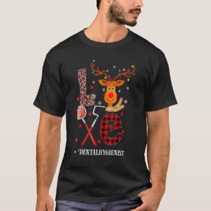 Love Dental Christmas Reindeer Dentist Dental Squa T-Shirt