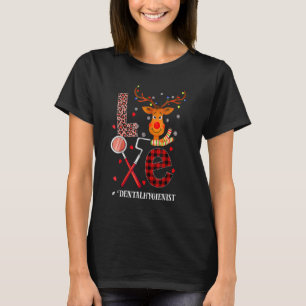 Love Dental Christmas Reindeer Dentist Dental Squa T-Shirt